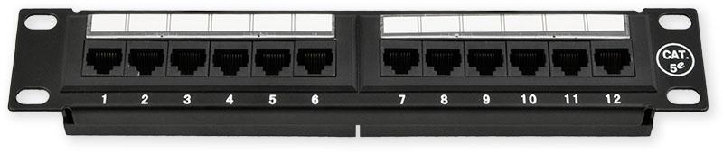 E-shop PP-110 12P/C5E - 10&quot; patch panel 1U, 12 portov C5E