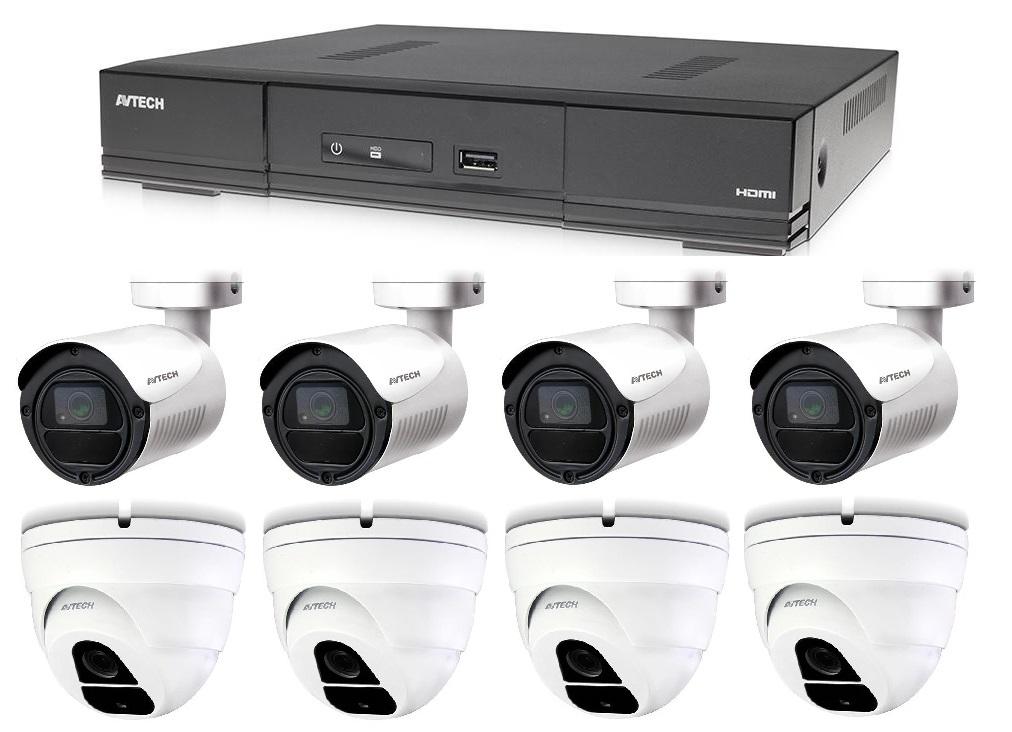 E-shop Kamerový set 1x AVTECH DVR DGD1009AV, 4x 5MPX Dome kamera AVTECH DGC5205TSE a 4x 5MPX Bullet kamera AVTECH DGC5105T + 4x napájací zdroj ZADARMO!