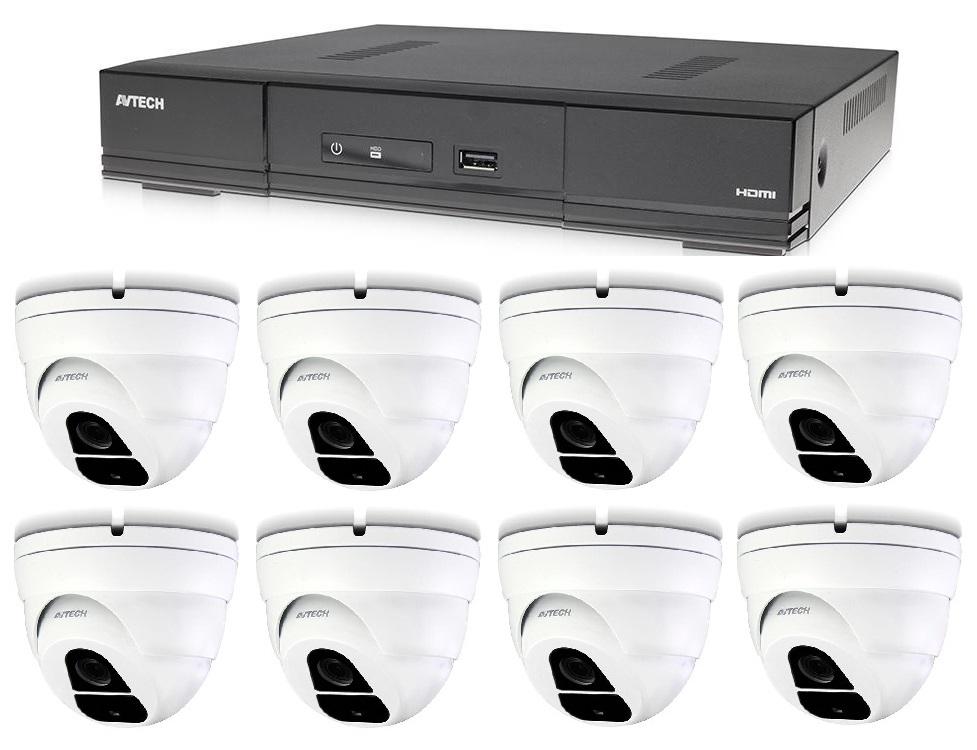 E-shop Kamerový set 1x AVTECH DVR DGD1009AV a 8x 5MPX Dome kamera AVTECH DGC5205TSE + 4x napájací zdroj ZADARMO!