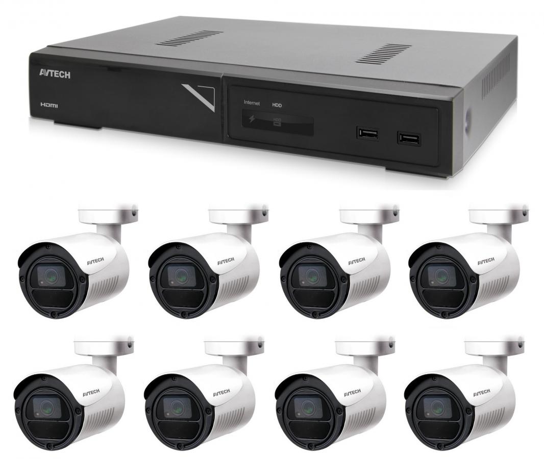 E-shop Kamerový set 1x AVTECH NVR AVH1109 a 8x 2MPX IP Bullet kamera AVTECH DGM2103SV + 8x Kábel UTP 1x RJ45 - 1x RJ45 Cat5e 15m!