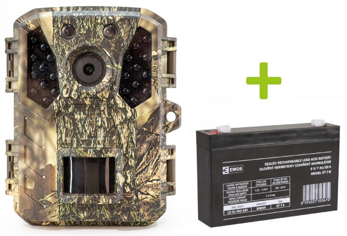 Levně Fotopast OXE Gepard II, externí akumulátor 6V/7Ah a napájecí kabel + 32GB SD karta, 4ks baterií a doprava ZDARMA!