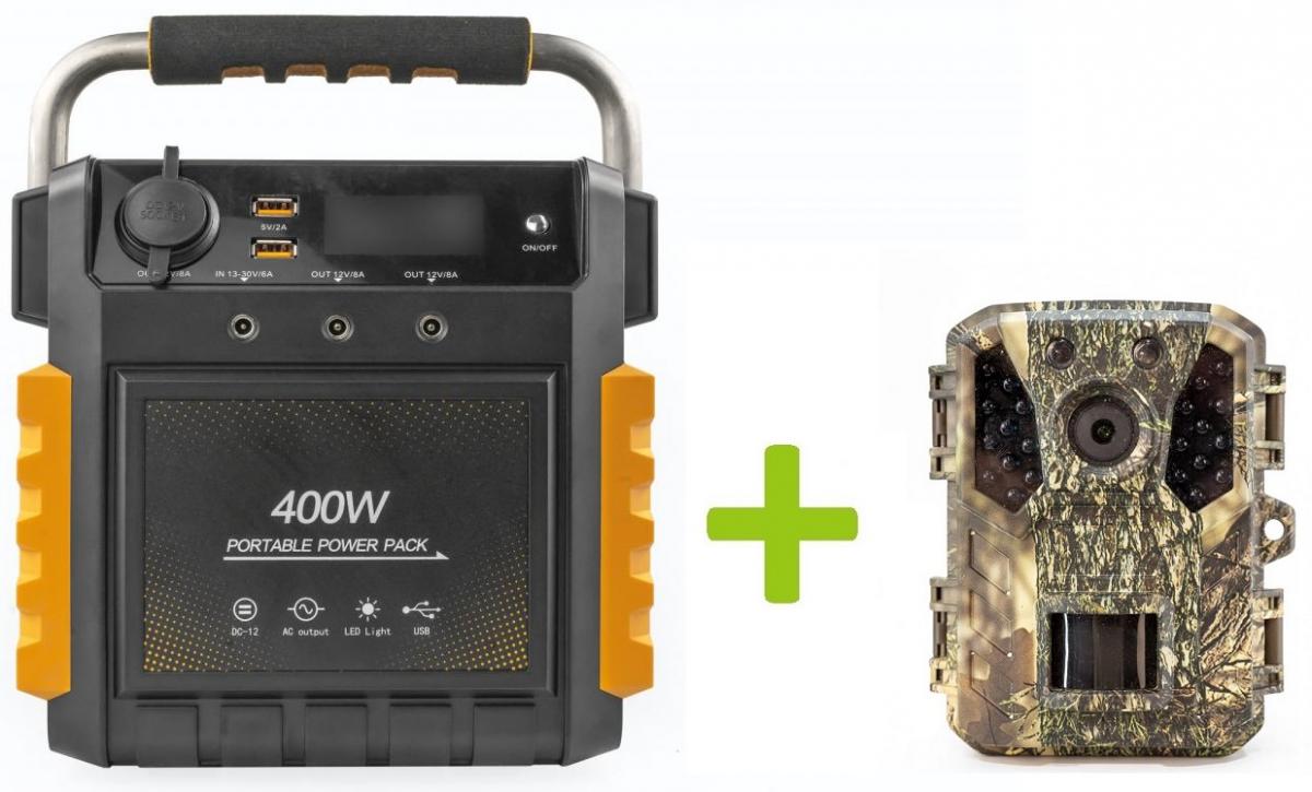 Levně Elektrocentrála OXE Powerstation S400 (400W/386Wh) a fotopast OXE Gepard II + brašna na kabely!