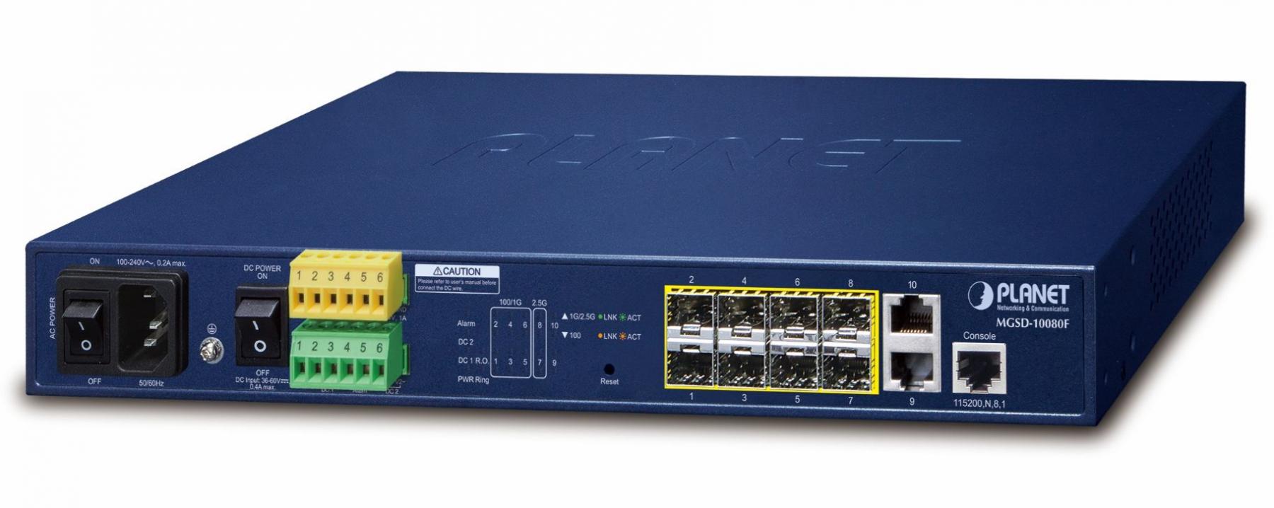 MGSD-10080F - switch 6x 100/1000X SFP + 2x 1G/2,5G SFP + 2x 10/100/1000T