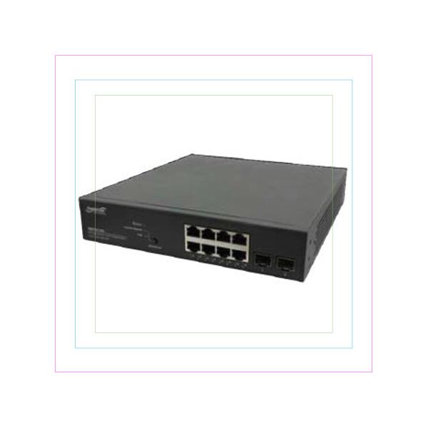 SM8TAT2SA-EU - 10portový gigabitový řízený switch (8) PoE+ s rozpočtem 130 W; (2) SFP - EU