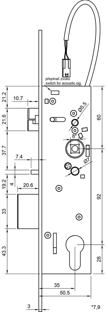 SAM EL P 9235 - elektromechanický samozamykací zámek