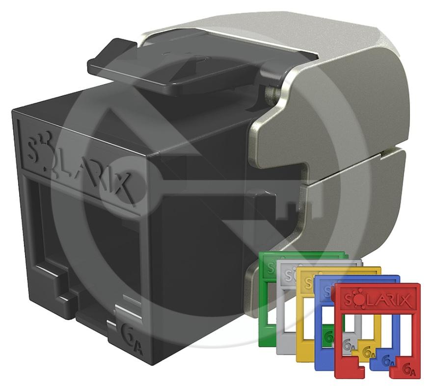 SXKJ-10G-UTP-RAL-SA - Solarix keystone CAT6A samořezný, RAL FIT moduly