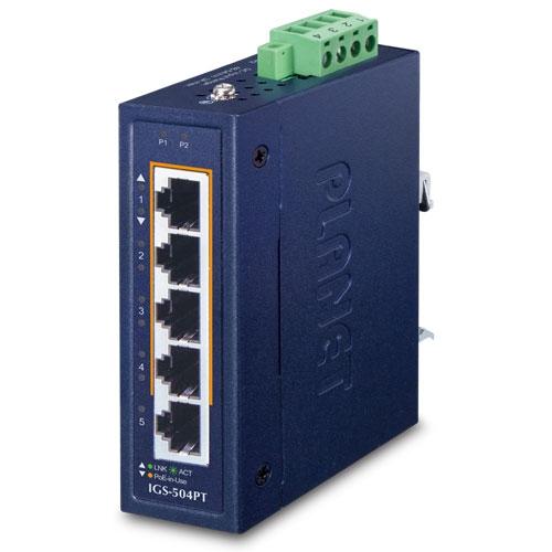 IGS-504PT - průmyslový switch 4x 10/100/1000T PoE + 1x 10/100/1000T