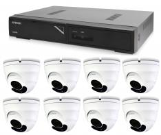 Set cameră 1x AVTECH NVR AVH1109 și 8x Cameră Dome IP Motorzoom 2MPX AVTECH DGM2443SVSE