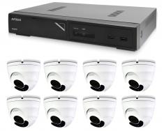 Комплект камери 1x AVTECH NVR AVH1109 и 8x 5MPX IP куполна камера AVTECH DGM5406ASE
