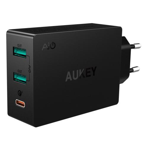 AUKEY Quick Charge 3.0 USB C 3 портово зарядно устройство - PA-Y4