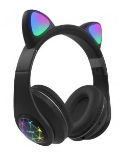 Oxe Bluetooth vezeték nélküli gyerek fülhallgató fülekkel, fekete szín
