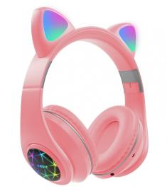 Oxe Bluetooth Drahtloser Kinderkopfhörer mit Ohren, rosa