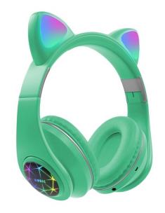 Oxe Bluetooth căști fără fir pentru copii, cu urechiușe, verde