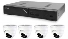 Kamera készlet 1x AVTECH NVR AVH1104 és 4x 5MPX IP Dome kamera AVTECH DGM5406ASE + 4x Kábel UTP 1x RJ45 - 1x RJ45 Cat5e 15m