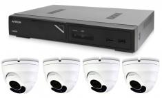 Комплект камери 1x AVTECH NVR AVH1104 и 4x 2MPX Motorzoom IP куполна камера AVTECH DGM2443SVSE