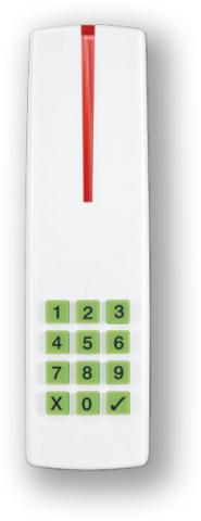 R915 - weiß - Kartenleser mit Schlüsseln. DRINNEN DRAUSSEN