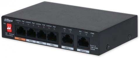 PFS3006-4GT-60-V2 - PoE превключвател 6/4, 4x Gb PoE / 2x Gb LAN, 60W