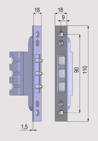 PRK LI - шина за пружинен контакт на вратата