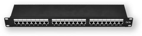 PP -130 24P / C5E / S - 19 "patch panel 1U, 24 port C5E árnyékolt