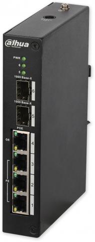 PFS4206-4P-96 – industrieller PoE-Switch, 3 x PoE, 1 x Gb PoE, 2 x Gb SFP, MNG L2, DIN, 96 W