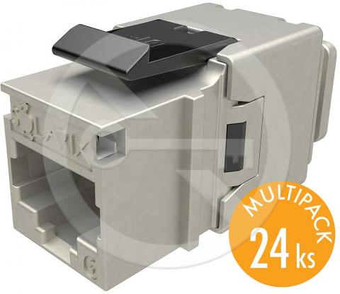 SXKJ-6-STP-BK-NA - Solarix keystone CAT6 rychlozařezávací, multipack 24 ks