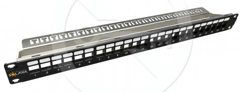 SX24M-0-STP-BK-UNI-N - Solarix neosadený patch panel 24 portov 1U