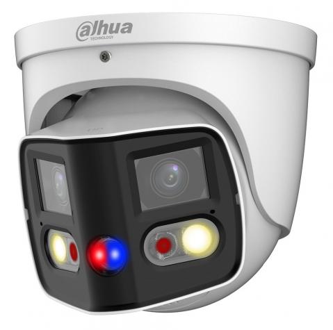 IPC-PDW3849-A180-E2-AS - 2,8 mm - 8Mpix, pano 180°, dual 25m IR, 20m bílé LED, aktivní zastrašení, obousm. audio