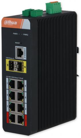 PFS4210-8GT-DP-V2 - průmyslový PoE switch, 8x Gb PoE, 1x Gb LAN, 2x Gb SFP, MNG, DIN, 120W