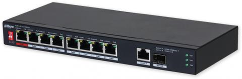 PFS3110-8ET1GT1GF-96 - PoE switch 10/8, 8xPoE, 1xGb, 1xSFP, stolní, 96W