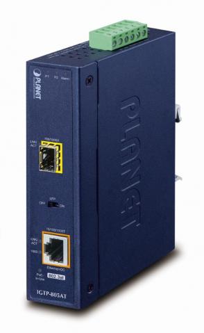 IGTP-805AT - průmyslový převodník 1000BASE-X na 10/100/1000BASE-T PoE