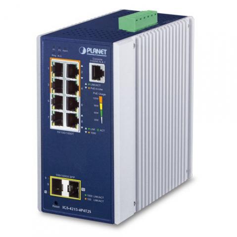 IGS-4215-4P4T2S - průmyslový switch 4x 100/1000T PoE + 4x 100/1000T + 2x 100/1000X SFP