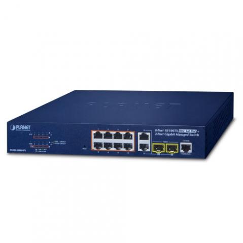 FGSD-1008HPS - switch 8x 10/100TX PoE + 2x Gigabit TP/SFP Combo