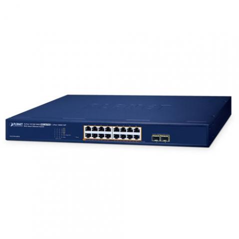 GS-2210-16P2S - switch 16x 10/100/1000T PoE + 2x 1000X SFP