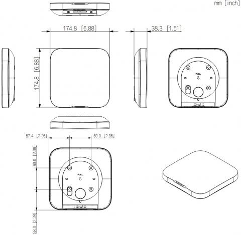 ARC3800H-W2(868)-B - černá - černá AirShield bezdrátová ústředna LAN, Wi-Fi, 150 vstupů, 32 zón