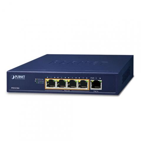 POE-E304 - PoE extender, IEEE 802.3bt/at/af, 1x PoE vstup, 4x PoE výstup