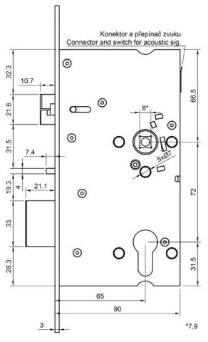 SAM EL MI 7265 - elektromechanický samozamykací zámek