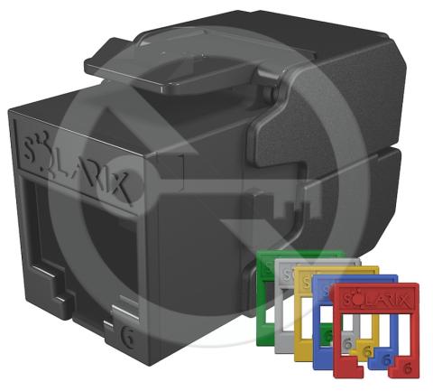 SXKJ-6-UTP-RAL-SA - Solarix keystone CAT6 samořezný, RAL FIT moduly, SECURE CAP