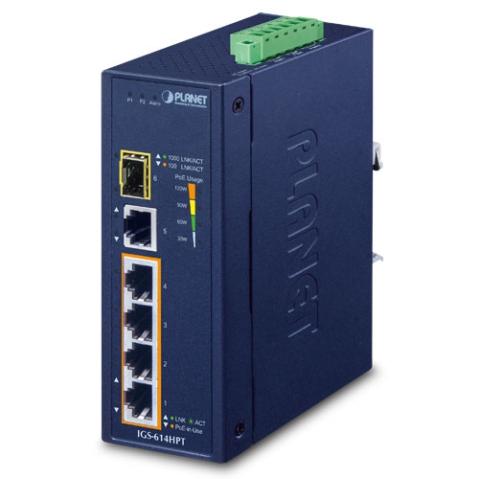 IGS-614HPT - průmyslový switch 4x 1000T PoE + 1x 1000T + 1x 1000X SFP