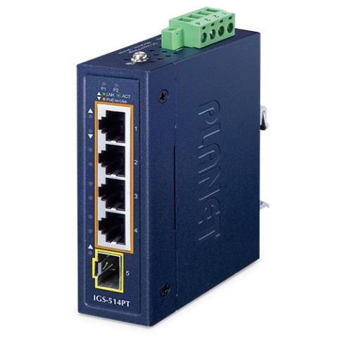 IGS-514PT - průmyslový switch 4x 10/100/1000T PoE + 1x 100/1000X SFP