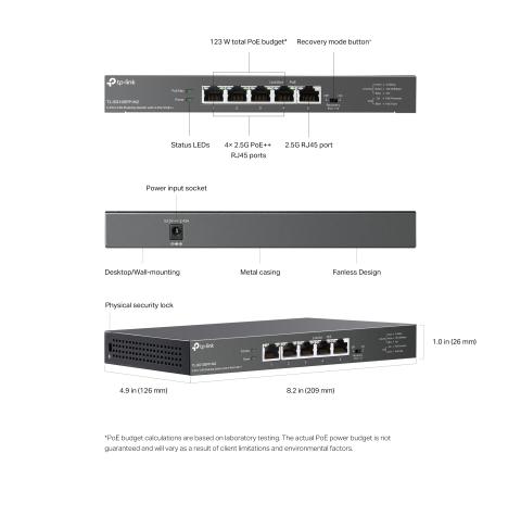 TL-SG105PP-M2 - TP-Link TL-SG105PP-M2 5x2,5Gb (4xPOE++) Desktop Sw