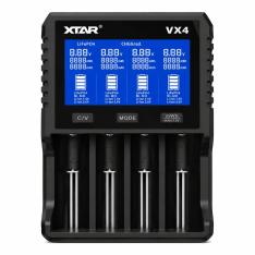 XTAR VX4 Ladegerät mit LCD-Display, 4 Anschlüsse, 18650 / 21700 / AA / AAA